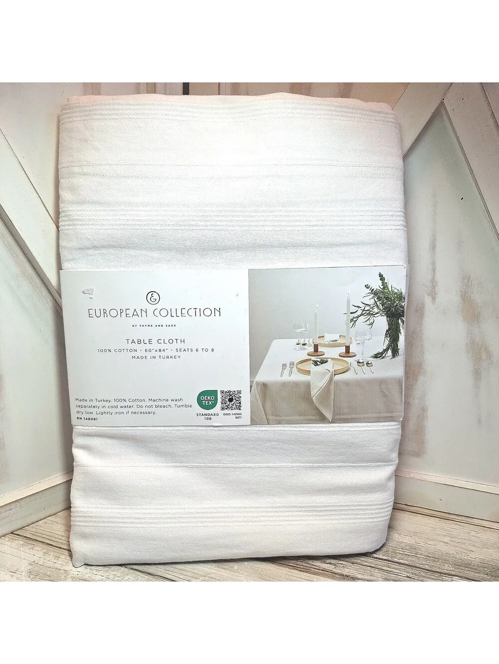 Thyme & Sage 60”X84” 100% Cotton Tablecloth European Collection Standard Turkey